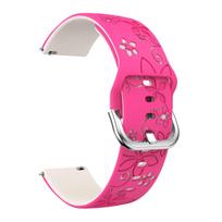 22mm Silicone Band for Garmin Venu 4 3 2 45mm Forerunner 255 265 46mm 570 47mm Universal Engraved Flower Strap for Garmin Venu 4 Venu 4 45mm rožinė