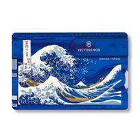 VICTORINOX SwissCard Ukiyo-e Kanagawa Oki Nami Ura Blue. 10-Function Multi-Tool. 0.7122.T2-X5. blue