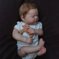 NPK 19in Reborn Baby Doll Tessa Naujagimio lėlė prikimštu kūnu Realistic Baby Real Touch gray