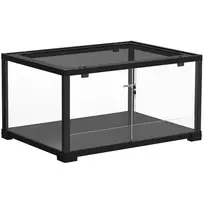 Roplių terariumas, 86 litrų vivariumas su stumdomomis durimis, užrakinamas, ropliams, vabzdžiams, vorams, gekonams, 60 x 45 x 32 cm, juodas