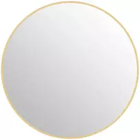 HOMCOM 70 x 70 cm apvalus vonios veidrodis, sieninis tvirtinimas, paauksuotas rėmelis