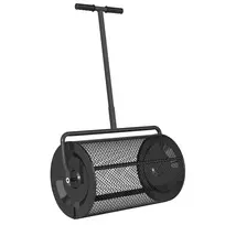 Outsunny 300L 61x40cm Komposto Skleistuvas Trąšų Skleistuvas Vejos Sodo Skleistuvas su T-rankena Tinklelio Krepšys Metalinis Sėklų Skleistuvas Durpių Samanų Skleistuvas Vejos Skleistuvas Vejos Priežiūra Kompostui, Mėšlui, Trąšoms, Sėkloms Juodas
