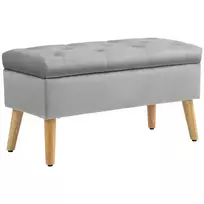 Minkštas suolas su daiktadėže, 102 x 35 x 43 cm, Pilka