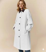 Genuine Trench Leather Women's Coat Handmade Lambskin Party White Casual Stylish 3XL