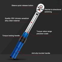 2-24N.m Torque Adjustable Ratchet Wrench Bicycle Repairing Tool Quick-release Torque Wrench High Precise Torque Preset Wrenches