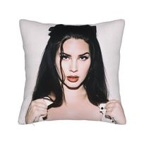 Singer Lana Del Rey Music Album Pillow Case Custom Pillow Cover For Living Room Sofa Novelty Cushion Cover Peach skin 18*18(CM)-1Pcs
