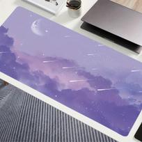 Large Gaming Mouse Pad,non-slip Rubber Table Pad with Artistic Purple and Pink Cloud Design,perfect for Office,gaming and Laptop 30cmx60cm(11.8x23.6inch) gray