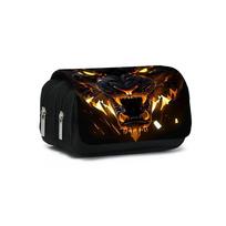 Tigro Karaliaus Raštas Dvigubo Atvartuko Audinio Pieštukinė Berniukams/Mergaitėms Geriausia Dovana 3D Mokyklai Biurui Vaikams Pagaminta Kinijoje 20x9x11cm black