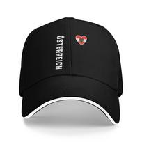 Austria Osterreich  Flag Eagle Sandwich Cap Unisex Retro Baseball Cap Coat of Arms Breathable Sport Fitted All seasons Hat Adult Adjustable black