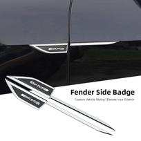 AMG Metaliniai Lipdukai 2 vnt. Automobilio Kėbulo Dekoravimo Lipdukai Mercedes Benz AMG A B C E G CLA W211 W203 W204 C260 E300L A200L GLC300 VA3 black
