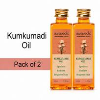 2 X Auravedic Kumkumadi aliejus su grynu šafranu odos skaistinimui ir spindesiui, 100ml