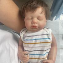 NPK 19 colių LOULOU Baby Doll Girl Reborn viso kūno silikoninė vonios lėlė Girl brown
