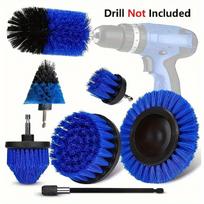 7pcs/set Drill Brush Set Power Scrubber Brush Drill Brush Attachment Multipurpose Power Scrub Brush Cleaning Supplies Tool mėlyna