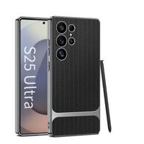 Tinka Samsung S25ultra mobiliojo telefono dėklas Visiškai apgaubiantis galvanizuotas Galaxy Apsauga nuo kritimo S24u Aukštos klasės verslo S23u Odinis dėklas Samsung Galaxy S23 Ultra gray