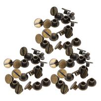 30 rinkinių knygų kniedės karbuotas plokščias žalvarinis odos rišimo mygtukas vinis 9,5x4mm vinis 4mm varžtas(Bronza ) black