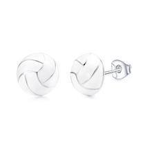 VOJO Sports Stud Earrings Football, Soccer, Basketball, Volleyball, Tennis, Baseball Earrings for Women Men Player Fan Gifts white