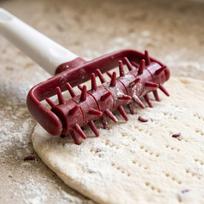 Handheld Dough Docker Roller Food-Grade Pizza Roller Spikes  Pizza Bread Crackers raudona