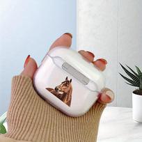 Horse pattern earphone protective case for AirPods Pro2/Pro3/Pro anti drop earphone case for AirPods 4/3/1/2 shock-absorbing AIRPODSPRO3 white