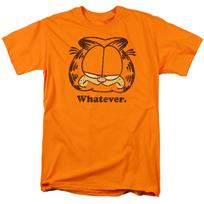 Garfield Whatever T-shirt Mens Licensed Cat Jim David Comics Tee Orange S brown