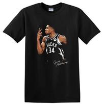 Giannis Antetokounmpo Bucks Basketball Action T Shirt 3 Superstars Tee S brown