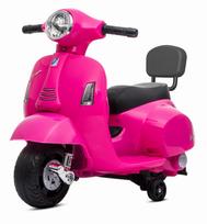 Vespa Fuchsia Electric Ride-On Scooter for Kids 18 Months+, 6V Battery, Backrest and LED Light