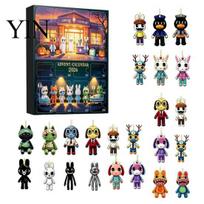 Horror Animal Hospital Advent Calendar Halloween 2026, 24 Day Surprise Countdown with Piece Mystery Set Acrylic Ornaments, Collectible Figures B gray