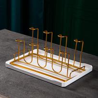 Molona Stainless Steel Glass Drying Rack with Drip Tray gray