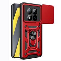 Dėl xiaomi POCO M8 Pro 5G dėklo Šarvuotas Laikiklis Dangtelis Slankiojantis Kameros Apsaugos Žiedas Stovas Atsparus Smūgiams Galinis Dangtelis Capa Funda for POCO M8 Pro raudona