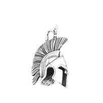 Vintage 3D Style Spartan Warrior Pendant Necklace Stainless Steel Fashion Unique Warriors Helmet Necklace For Men Amulet Jewelry gray
