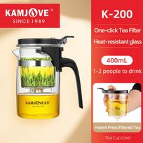 KAMJOVE Arbatinukas su infuzoriumi Stiklinis arbatos rinkinys Vienu mygtuku filtruojamas Arbatos atskyrimo virdulys Arbatos kavos virimo aparatas Presas AUTOMATINIS ATIDARYMAS Meno arbatos puodelis