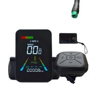 AB96-F3 Elektrinio dviračio NFC LCD ekranas Animacinis spalvotas matuoklis 24V/36V/48V/60V UART Elektrinio paspirtuko NFC LCD matuoklis Spidometras Black 5PIN black