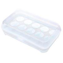 Kiaušinių laikymo dėklas Apsauginis nuo smūgių Plastikinis Skaidrus 15 skyrelių Plastikinis Skaidrus Kiaušinių Laikymo Dėžutė 24cmx15cm x 7cm balta