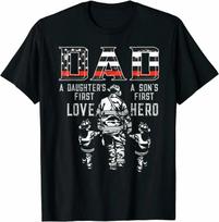 Dad Daughter Love Son Hero FireUnisex Dad Fathers Day Unisexs Summer Cotton Oneck TShirt S gray