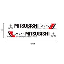 2 vnt. Automobilio šoninių durų lipdukai Logotipo stiliaus dekoracija Lipdukas Mitsubishi Eclipse Lancer Outlander Pajero ASX Colt Delica Triton AJ3 2PCS black