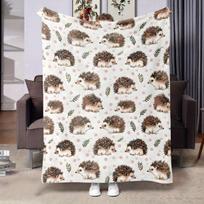 Ežiukų tema pledas - pliušinis, minkštas ir patogus, lengvas flanelinis pledas, šiltas pliušas, nesipūkuojantis - puikiai tinka ant sofų, lovų, 75X95CM gray
