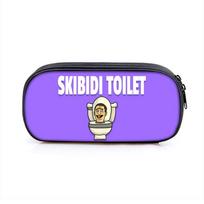 Skibidi Toilet Cartoon Pen Case With Printed Characters Students School Supplies Multi Compartment Pencil Bag Style 01 purple