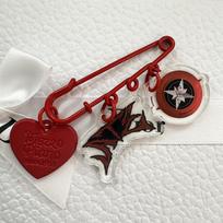 Stray Kids ATE Album Acrylic Brooch Safety Pin Badge Red Heart Pendant Concert Support Fashion Jewelry Merchandise Gift for STAY Fans 1pcs gray