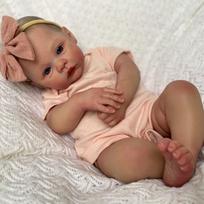 NPK 44cm Baby Doll Girl Balta suknelė Reborn Princess Minkšta viso kūno silikoninė vonios lėlė brown