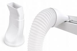 Adapteris nešiojamo oro kondicionieriaus žarnai, 130 mm, įstrižam langui, baltas