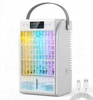 Mini oro kondicionierius USB, 4in1, drėkintuvas, 1,5 l, LED ventiliatorius, RGB