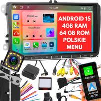 Automobilinė multimedija 9" 4GB/64GB Android 15 Volkswagen Golf V/VI, Passat B6/B7, Seat, Skoda
