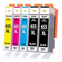 Rašalo kasetės HP DeskJet 655 XL, 5 vnt., tinka 3525, 4615, 5525 spausdintuvams