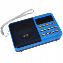 Mini radijas su FM, MP3, Bluetooth, įkraunamas, mėlynas
