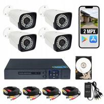 Vaizdo stebėjimo rinkinys su 4 Full HD kameromis, DVR įrašymo įrenginiu ir 1TB HDD