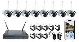 Belaidžių WIFI stebėjimo kamerų rinkinys, 8 vnt., Full HD 2 MP, valdymas programėle