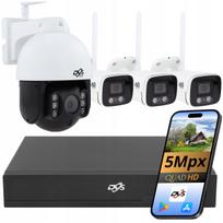 Lauko WiFi kamerų rinkinys DVS CAMHI PRO 5MP: 3 cilindrinės ir 1 pasukama kamera