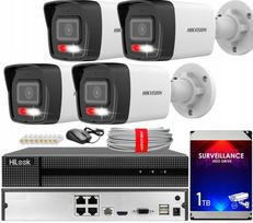 Vaizdo stebėjimo komplektas HIKVISION, 4 IP kameros 4MP, PoE, IR iki 30 m, įrašymo įrenginys, 1TB diskas