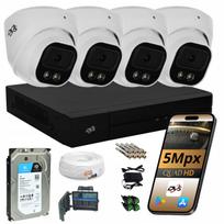 Vaizdo stebėjimo kamerų rinkinys DUAL LIGHT, 4 vnt., su 1 TB DVS DUAL kietuoju disku