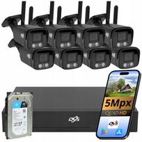 Vaizdo stebėjimo kamerų rinkinys DVS, 8 vnt., 5Mpx, juodos, DVR įrašymo įrenginys, 1TB