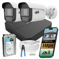 Stebėjimo sistema su 2 IP PoE 5 Mpx kameromis, 1 TB, AI DVS, namams